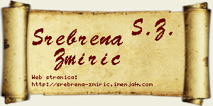 Srebrena Žmirić vizit kartica